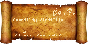 Csanády Vitális névjegykártya